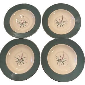 Homer Laughlin Cavalier Eggshell LUPINE Set Of 4 Saucers. 6” Preowned 1954